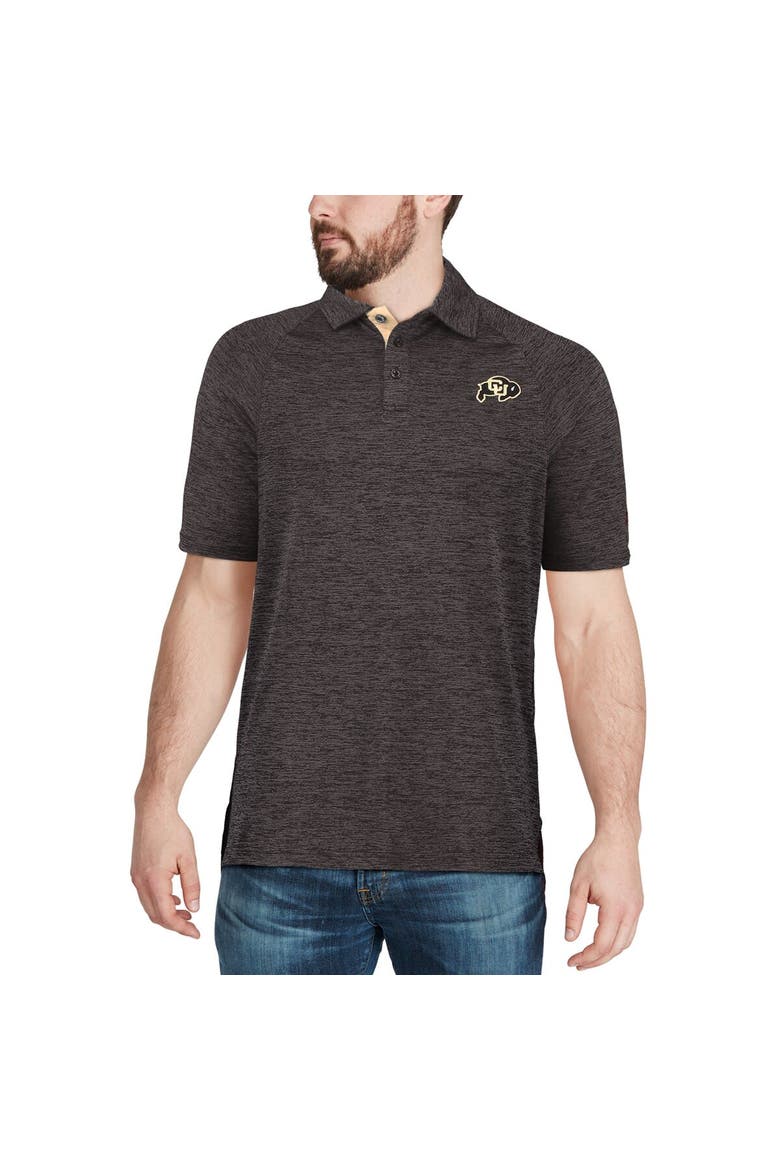 Men's Colosseum Black Colorado Buffaloes Down Swing Polo, Alternate, color, Heather Black