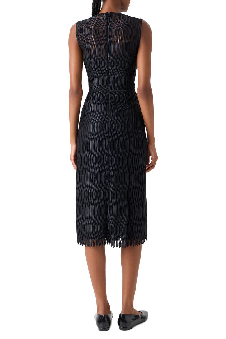Wave Lace Sheath Dress, Alternate, color, BLACK