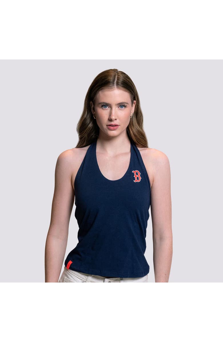 LUSSO Women's Lusso Navy Boston Red Sox Noelle V-Neck Tank Top, Alternate, color, Navy
