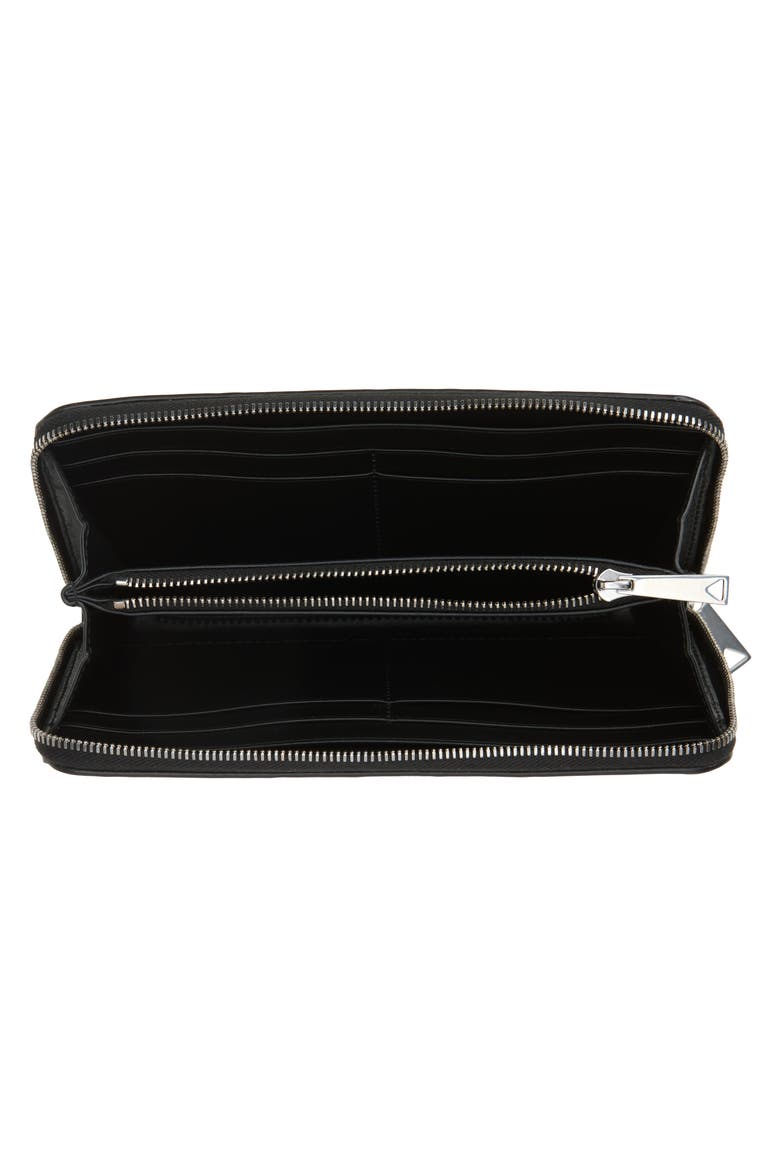 Intrecciato Zip Around Wallet, Alternate, color, 1283 BLACK/ SHAMROCK