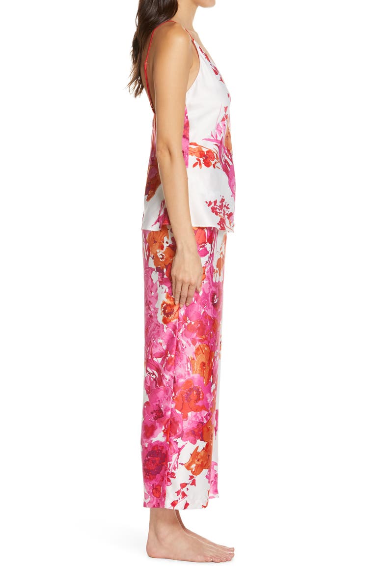 Bloom Floral Satin Camisole Pajamas, Alternate, color, ALABASTER MULTI