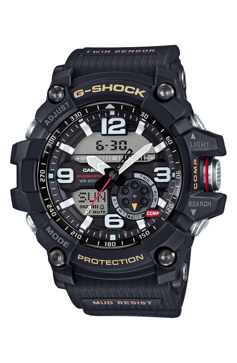 G-SHOCK Mudmaster Casio Resin Ana-Digi Watch, 55mm, Main, color,