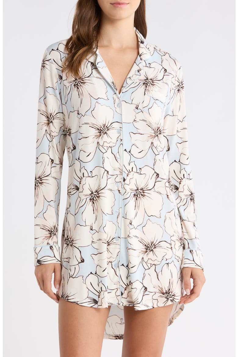 Moonlight Eco Nightshirt, Main, color, BLUE SKETCHBOOK FLORAL
