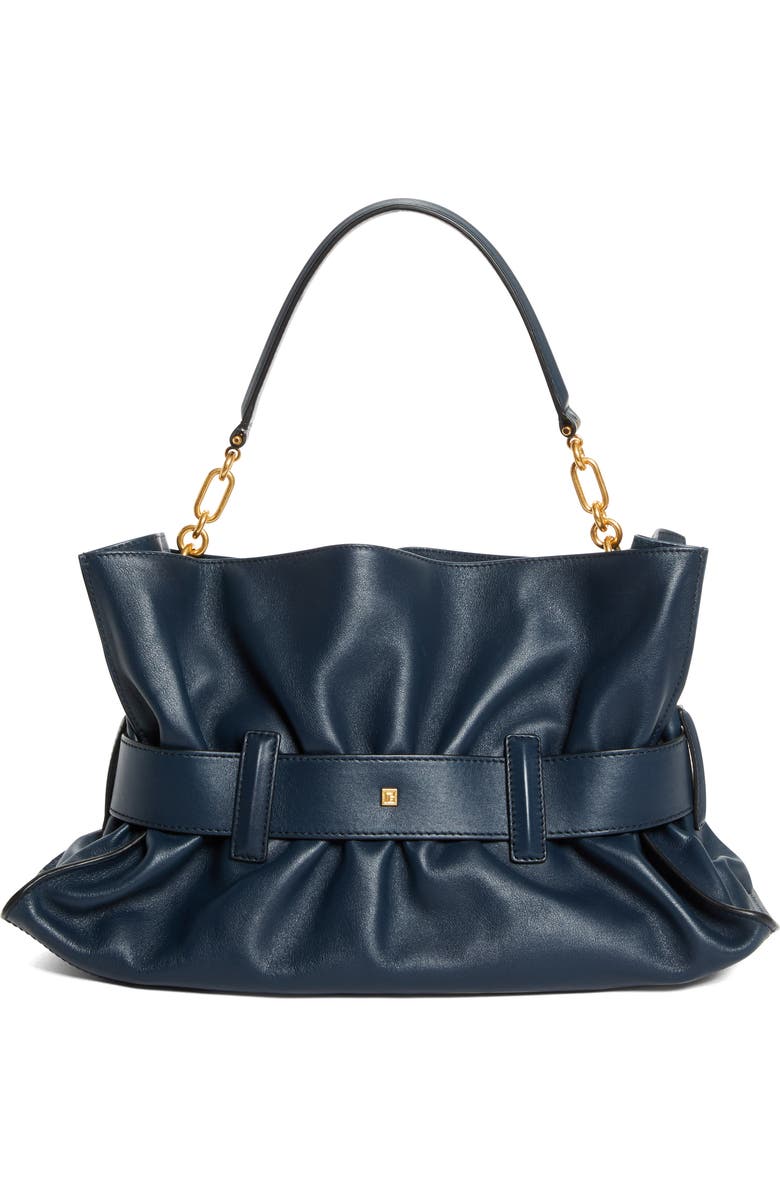Balmain Medium Anthem Leather Tote, Alternate, color, Oil