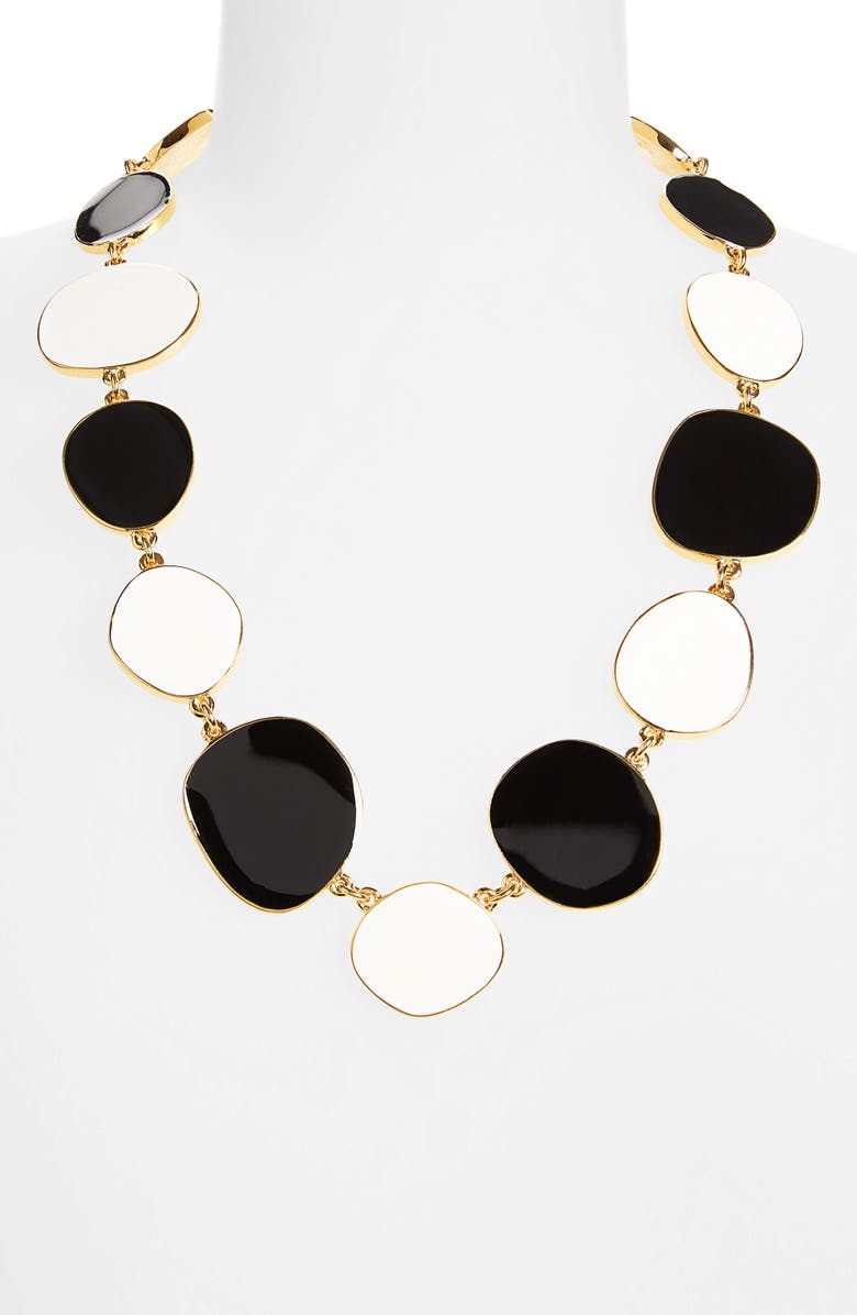 Kenneth Jay Lane Enamel Disc Necklace, Alternate, color, Black/ White