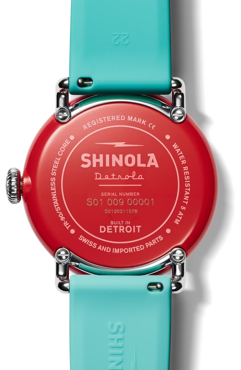 Shinola Detrola Silly Putty Silicone Strap Watch, 43mm, Alternate, color,