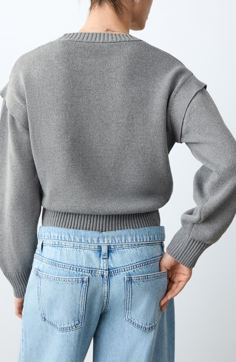 MANGO TEEN Shoulder Detail Cotton Blend Sweater, Alternate, color,