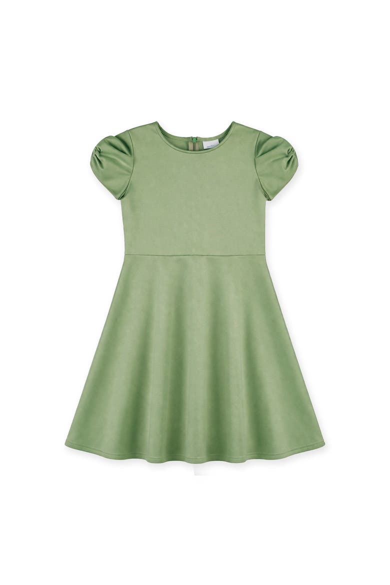 Scuba Knit Dress with Bow, Main, color, Sage