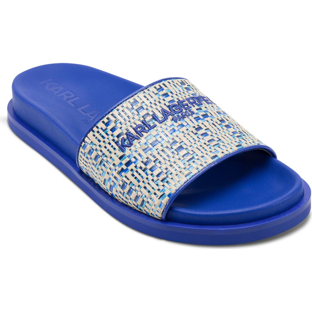 Karl Lagerfeld Paris Hazlet Slide Sandal In Blue Multi