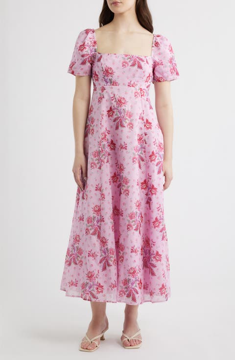 The Matilda Floral Print Puff Sleeve Maxi Dress