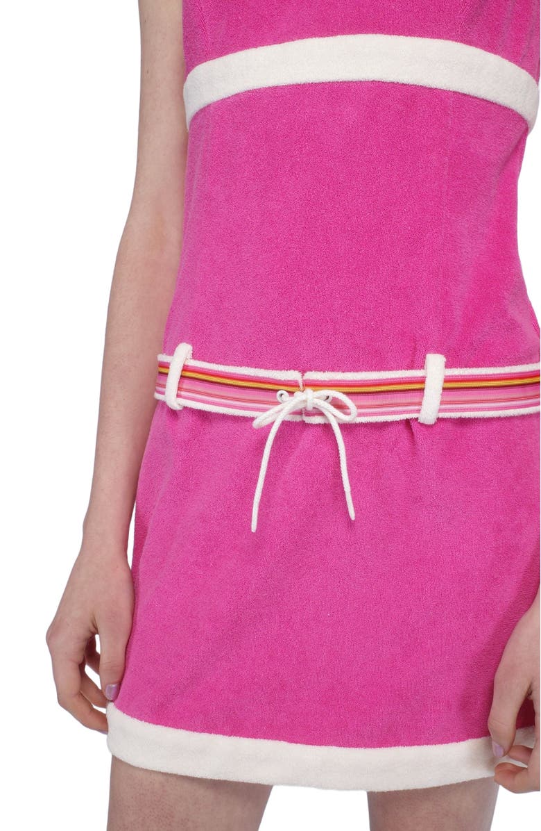 Anna Sui Cabana Terry Belted Dress, Alternate, color, Fuchsia Pink