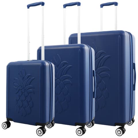 3-Piece Hardside Luggage Set with 3D Pineapple 30", 26" & 21.5" Spinner Suitcases