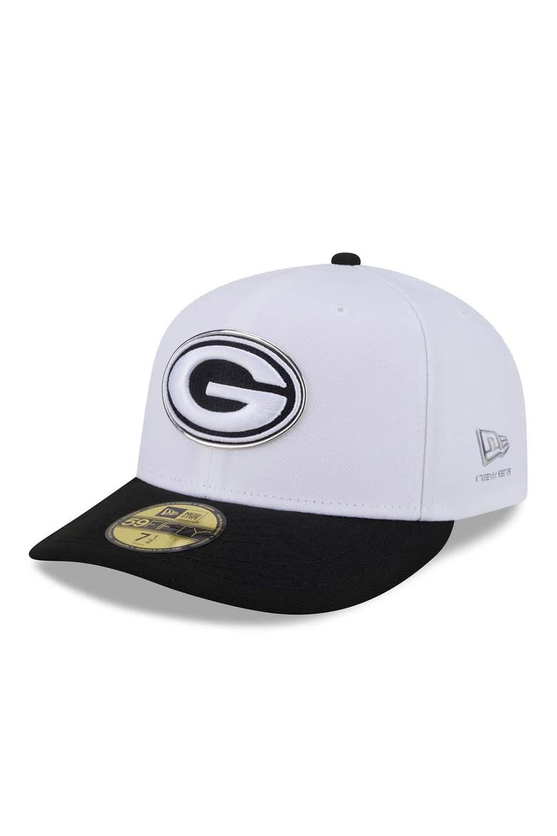 Men's New Era  White/Black Green Bay Packers 2026 NFL Draft Pre-Curved 59FIFTY Fitted Hat, Main, color, White