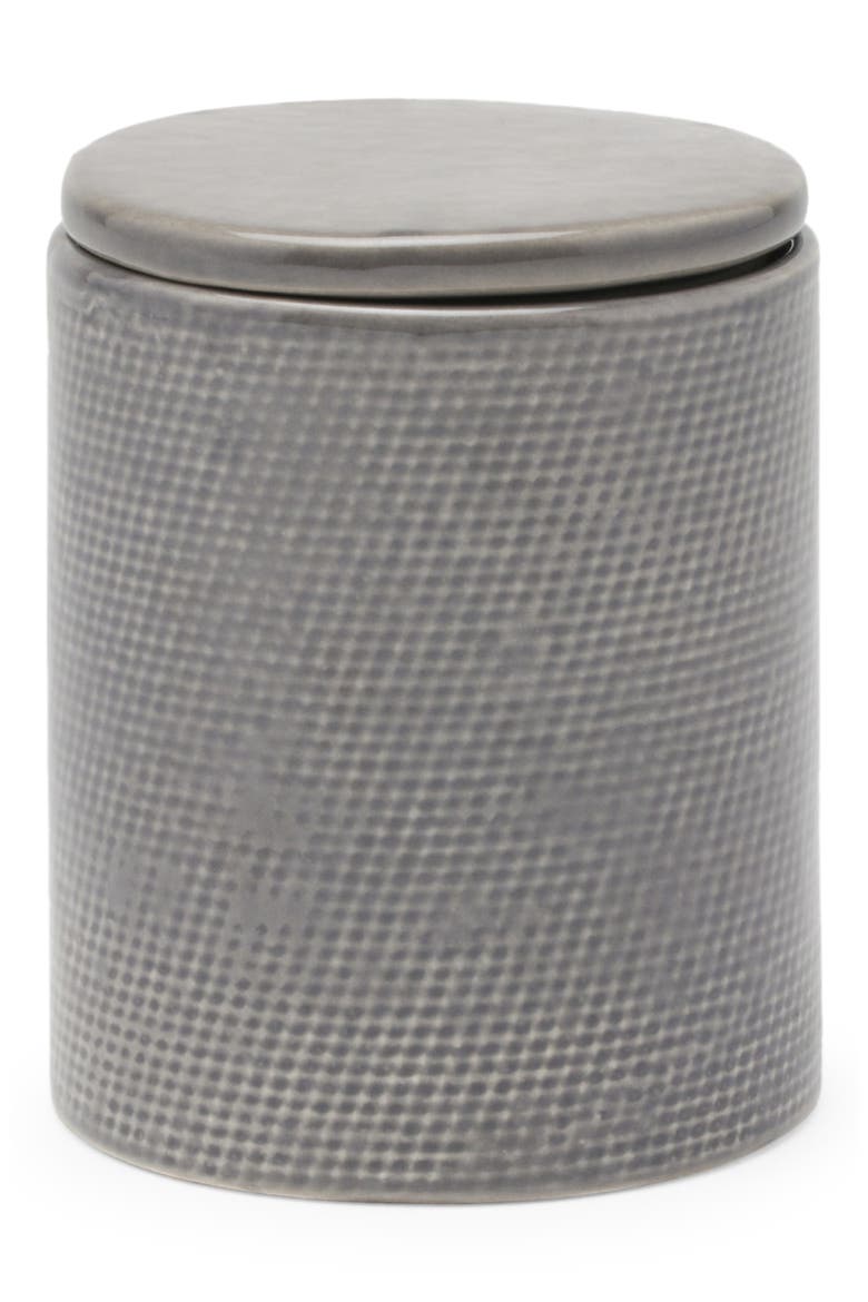 Cordoba Round Ceramic Storage Canister, Main, color, GRAY BURLAP