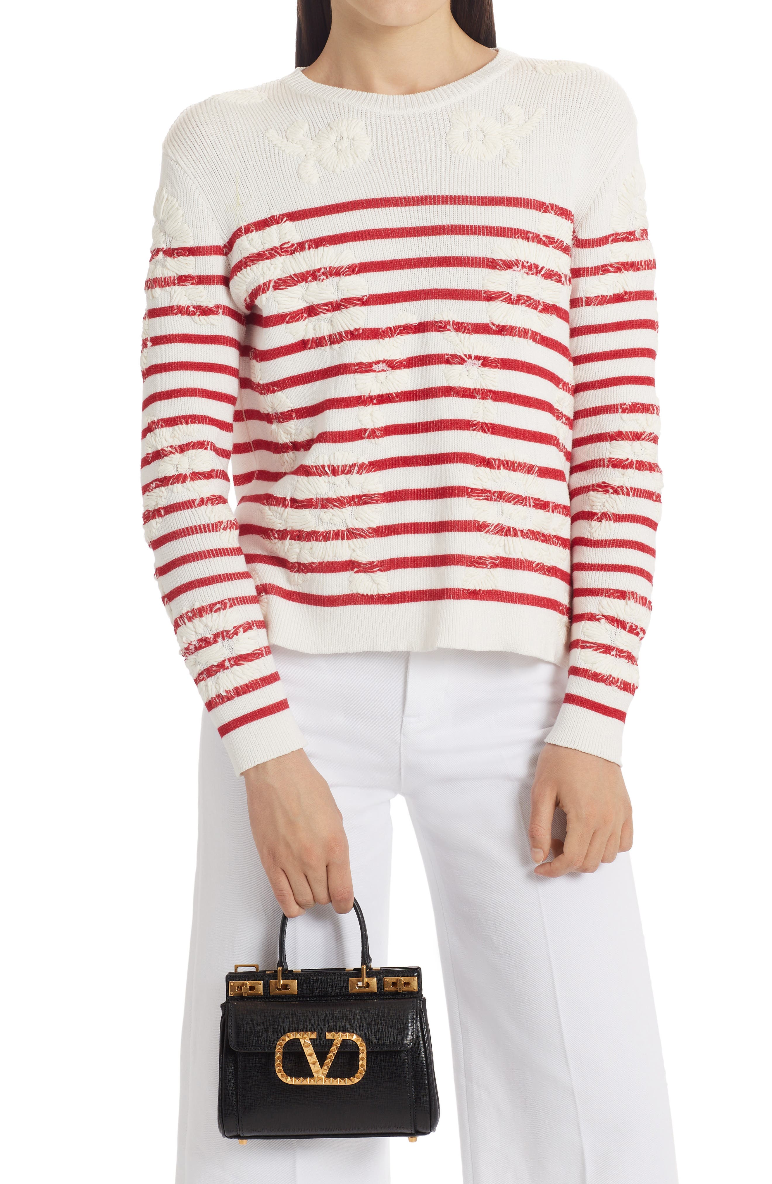 Valentino Garavani Mini Alcove VLOGO Leather Top Handle Bag, Alternate, color, 