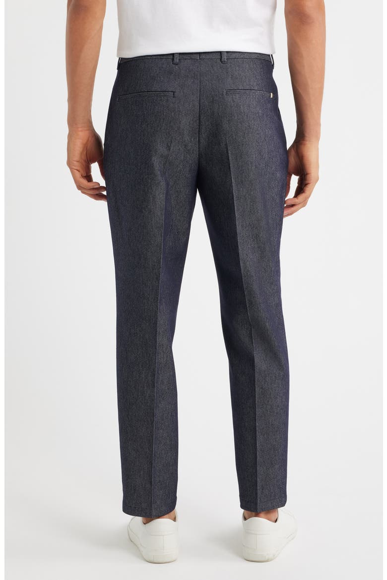 Perin Pleated Stretch Cotton & Virgin Wool Pants, Alternate, color, DARK BLUE