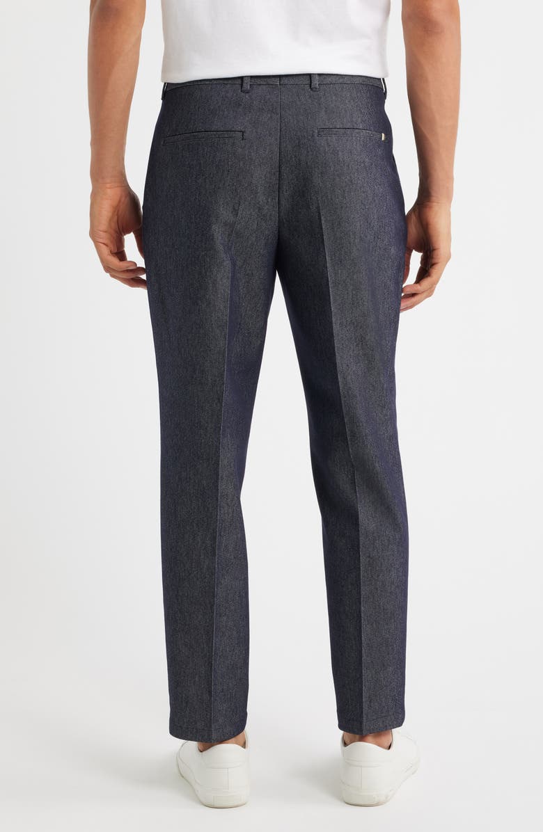 BOSS Perin Pleated Stretch Cotton & Virgin Wool Pants, Alternate, color, Dark Blue