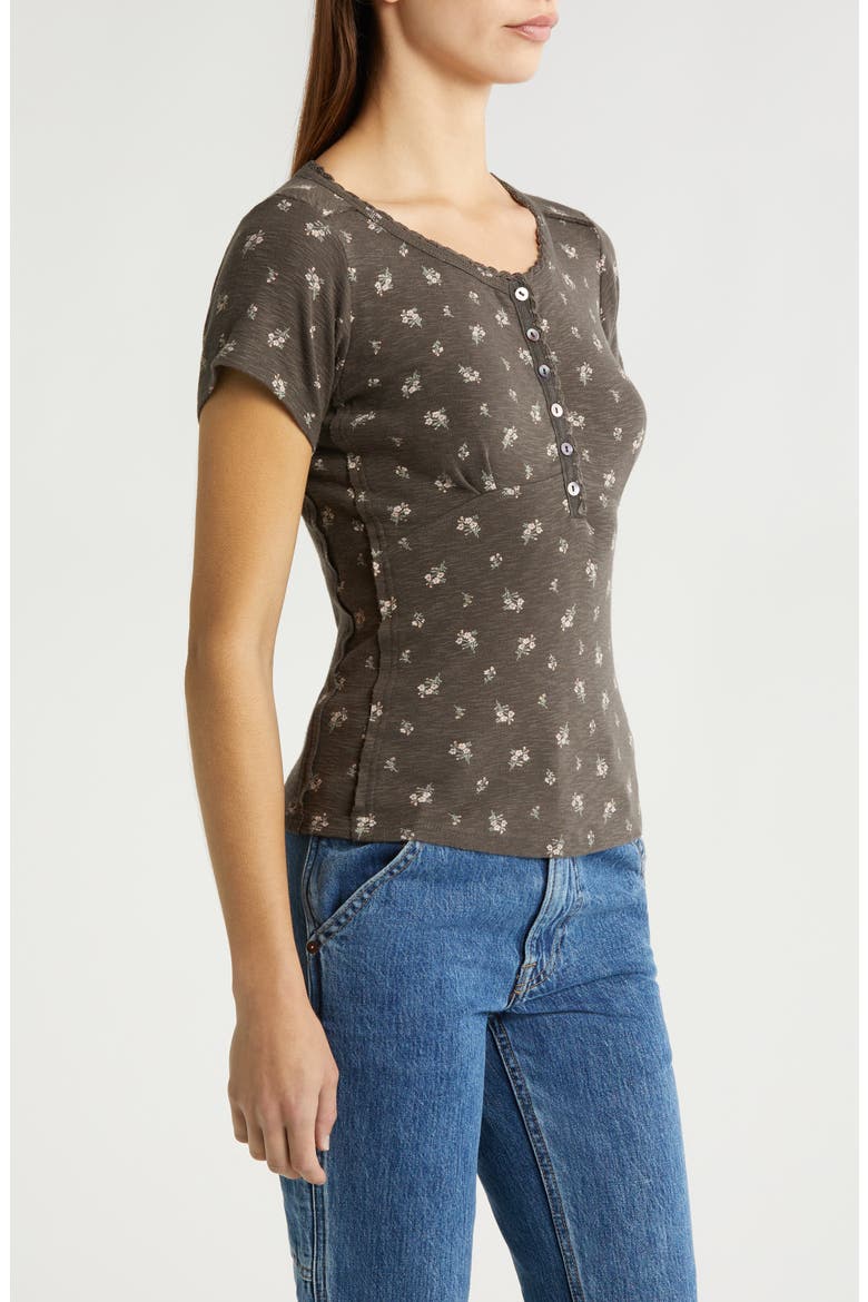 Crochet Trim Henley T-Shirt, Alternate, color, RAVEN MULTI