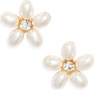 Kenneth Jay Lane Faux Pearl Flower Earrings