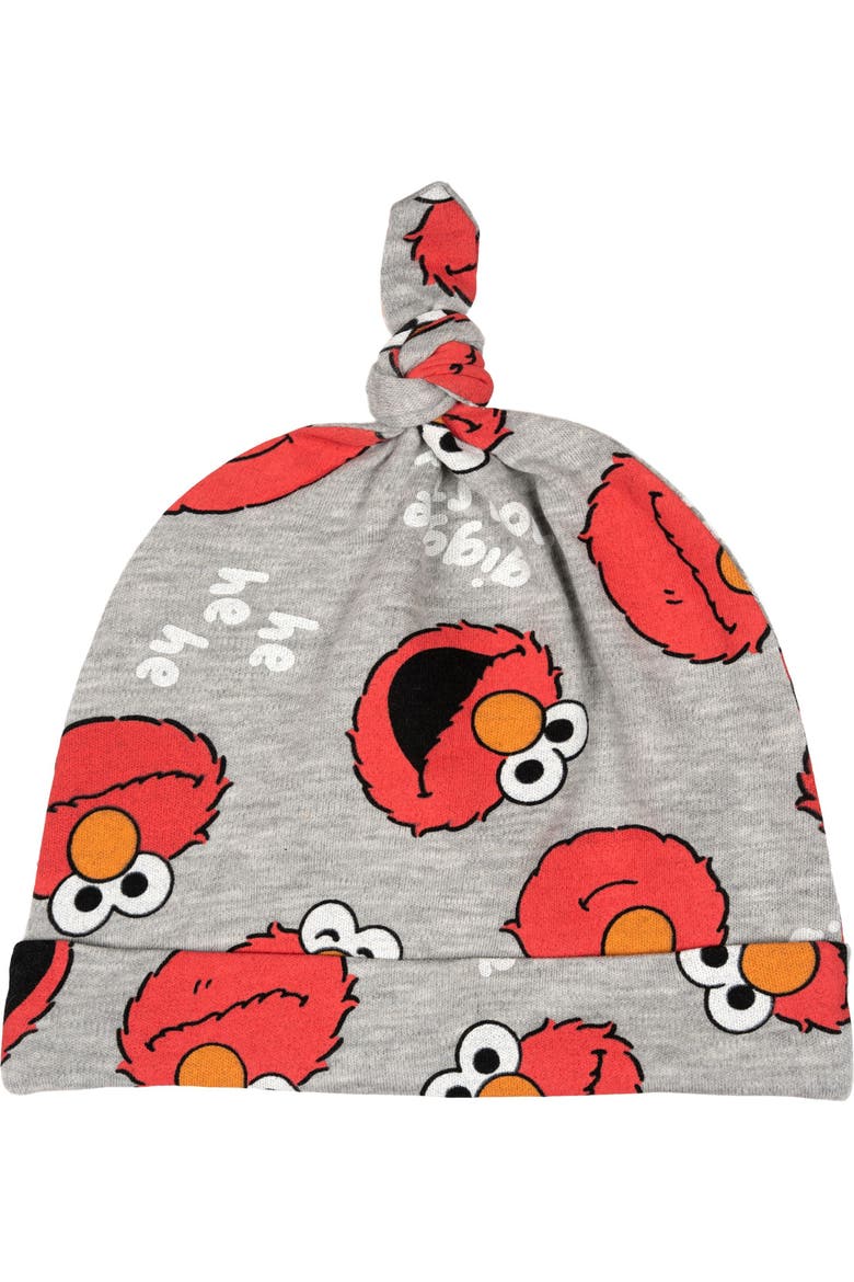 3-Piece Bodysuit Pants and Hat Set, Alternate, color, Elmo Red Grey