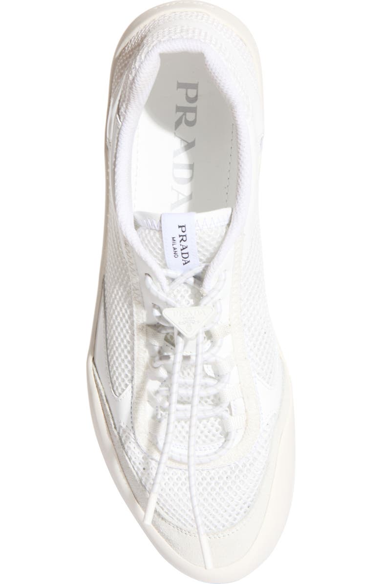 Prada Speedrock Mixed Media Sneaker, Alternate, color, Bianco