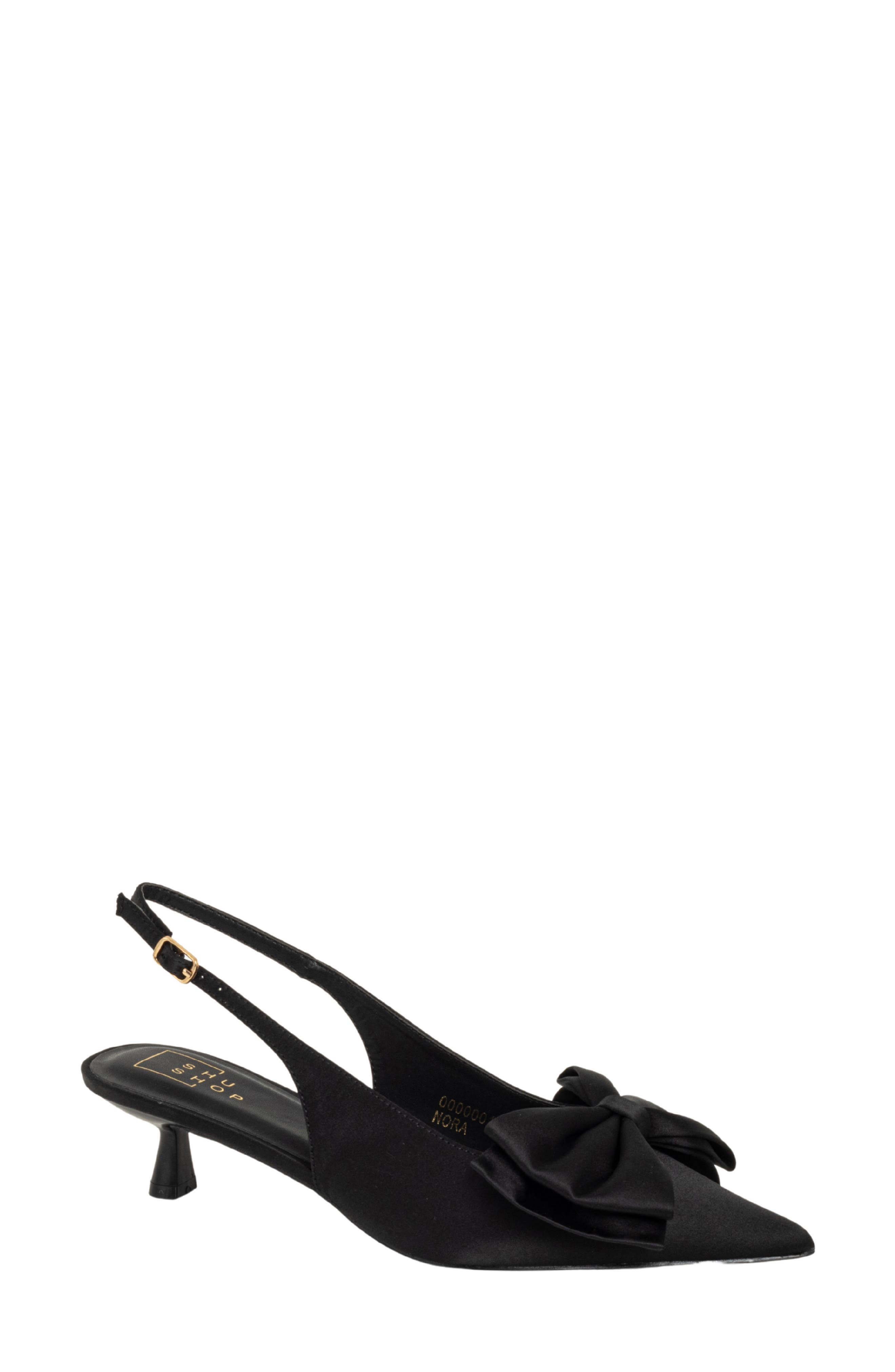 SHUSHOP Nora Slingback Kitten Heel Pump, Main, color, Black