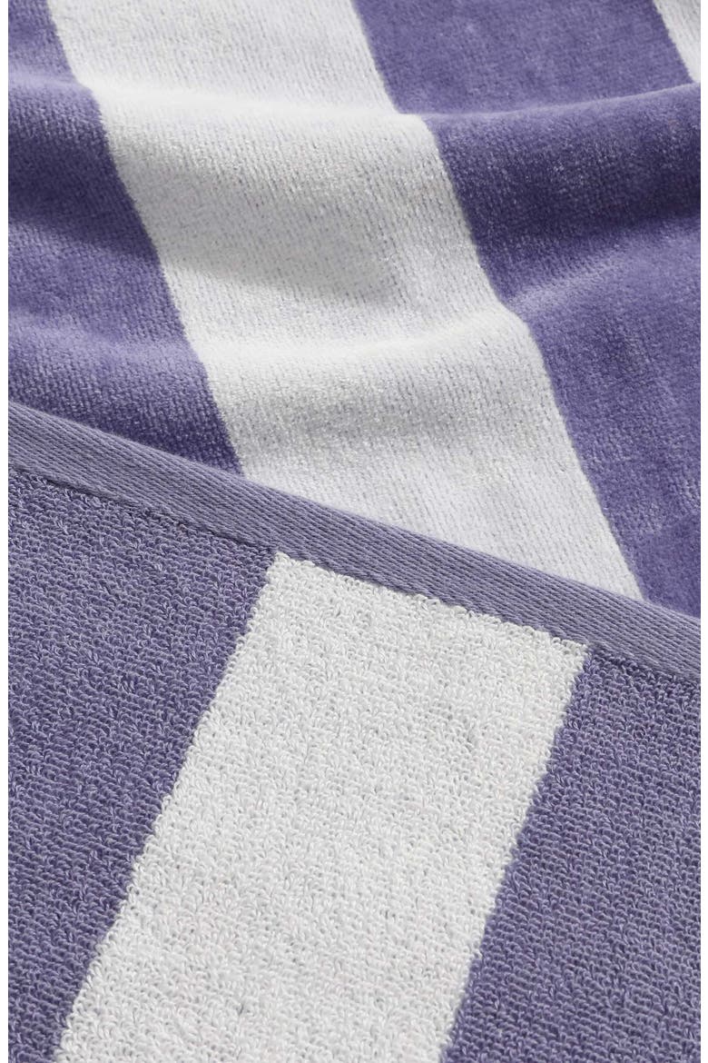 Beach Stripe Logo Towel, Alternate, color, TWLIGHT PURPLE/WHITE