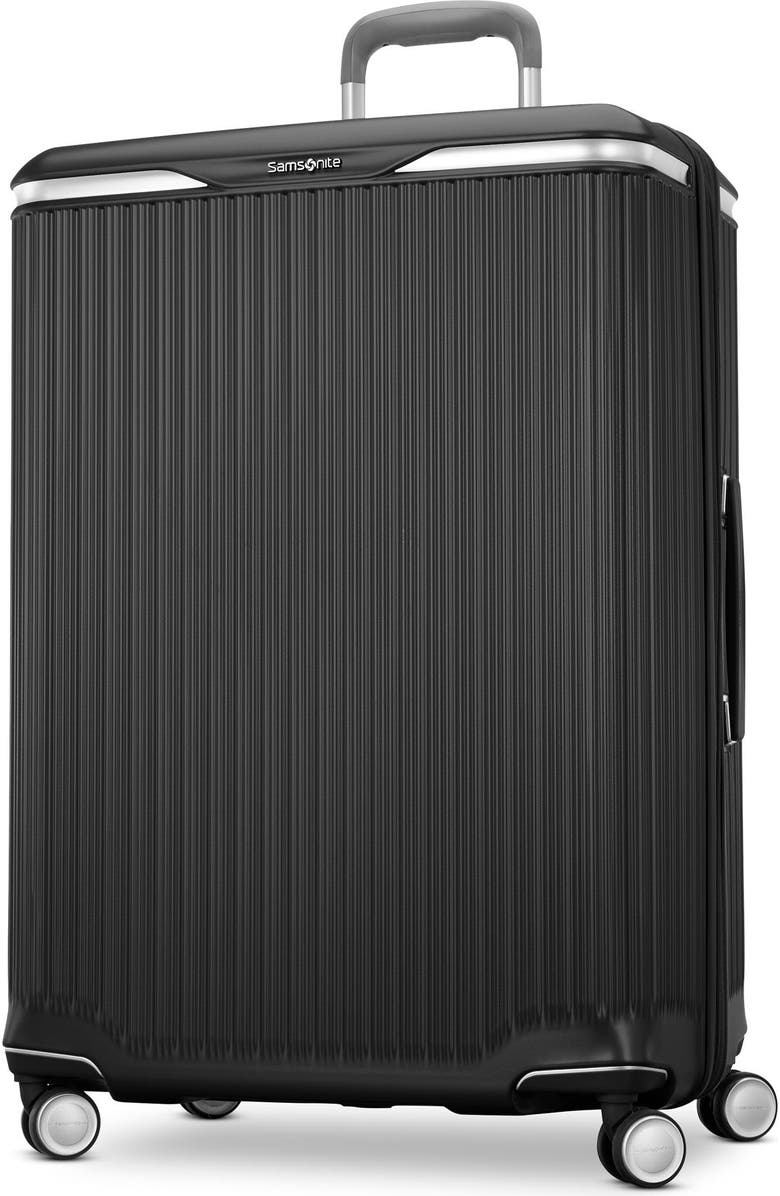 Samsonite Silhouette 18 Hardside Expandable 30" Checked Spinner, Main, color, Black