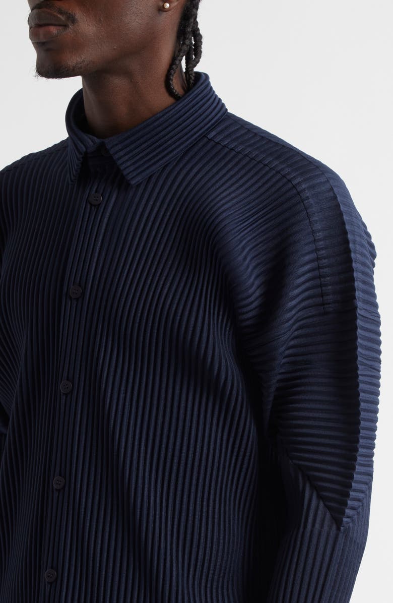 Homme Plissé Issey Miyake Monthly Color November Pleated Button-Up Shirt, Alternate, color, 
