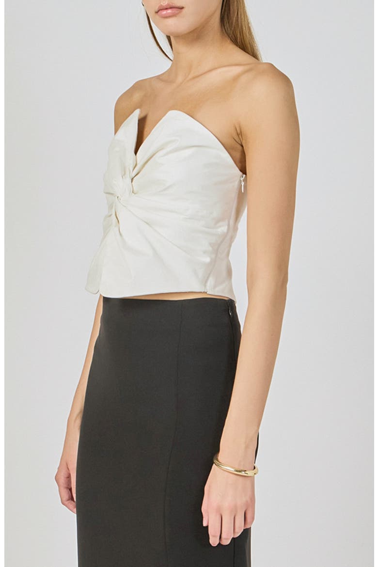 Twist Knot Cropped Tube Top, Alternate, color, WHITE