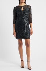 Pisarro Nights Sequin Embellished Cocktail Dress with Jacket