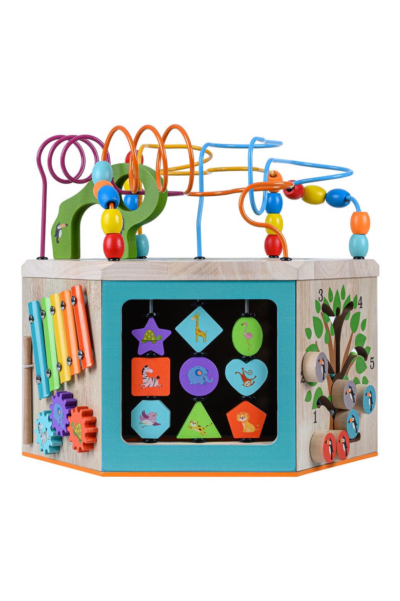 Prewschool Play Lab 7-in-1 Large Wooden Activity Station, Alternate, color, ASSORTED