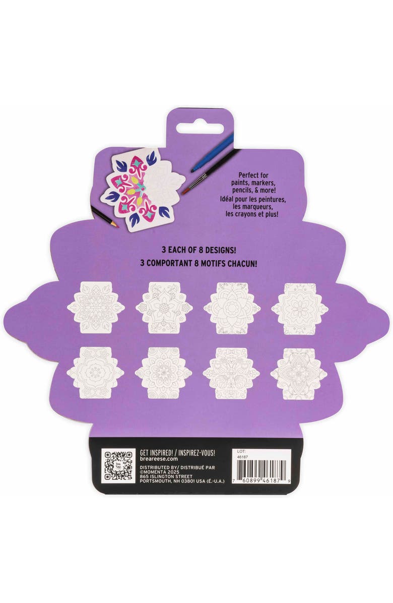 Brea Reese Vivid Mixed Media Coloring Pad, Tile, 24 Shaped Sheets, Alternate, color, Multicolored