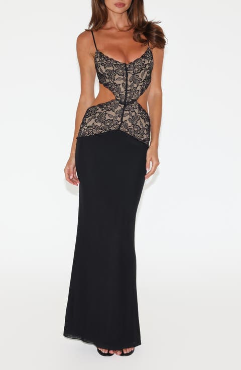 Wisteria Lace Cutout Maxi Dress