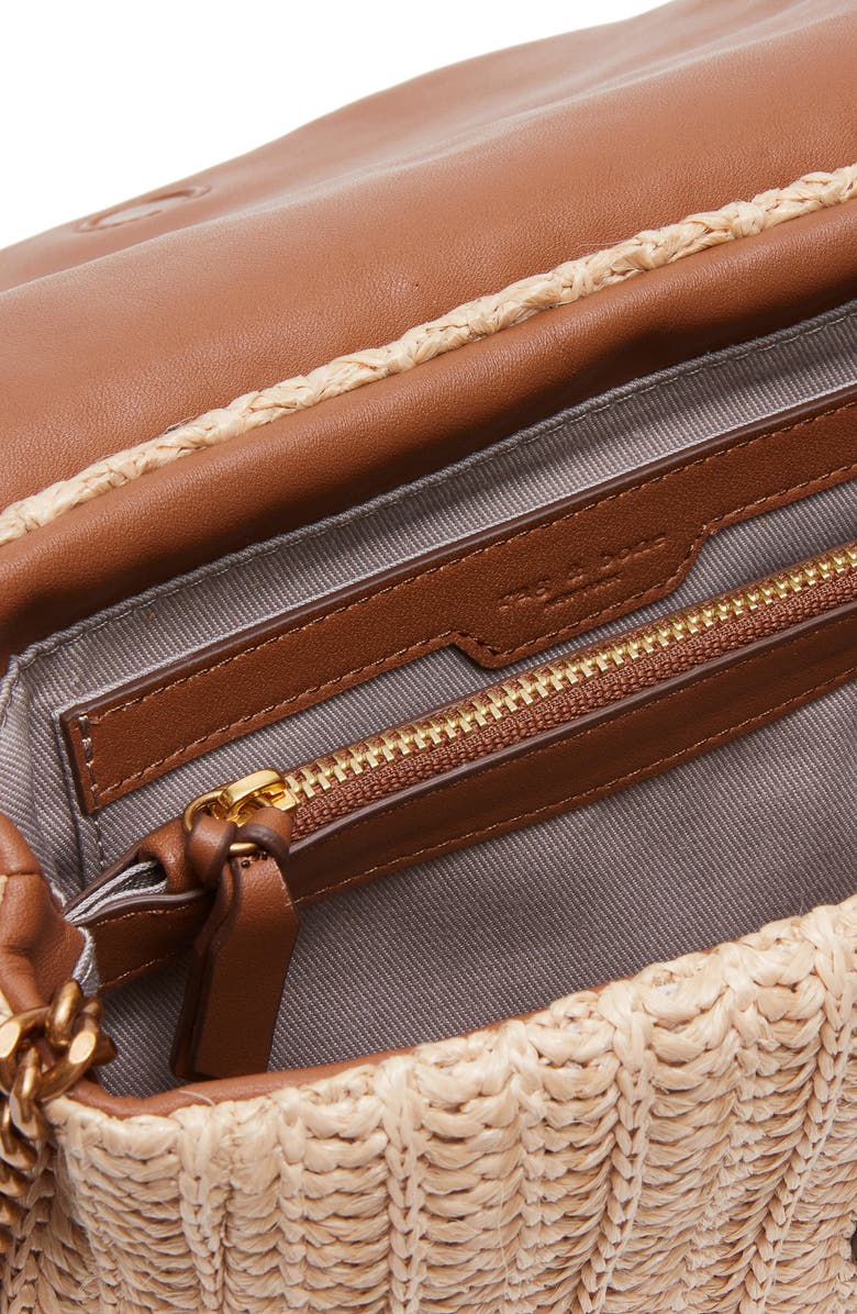 rag & bone Small Chelsea Straw Flap Crossbody Bag, Alternate, color,