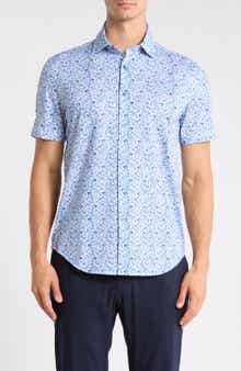 Bugatchi Miles OoohCotton® Classic Blue Button-Up Shirt