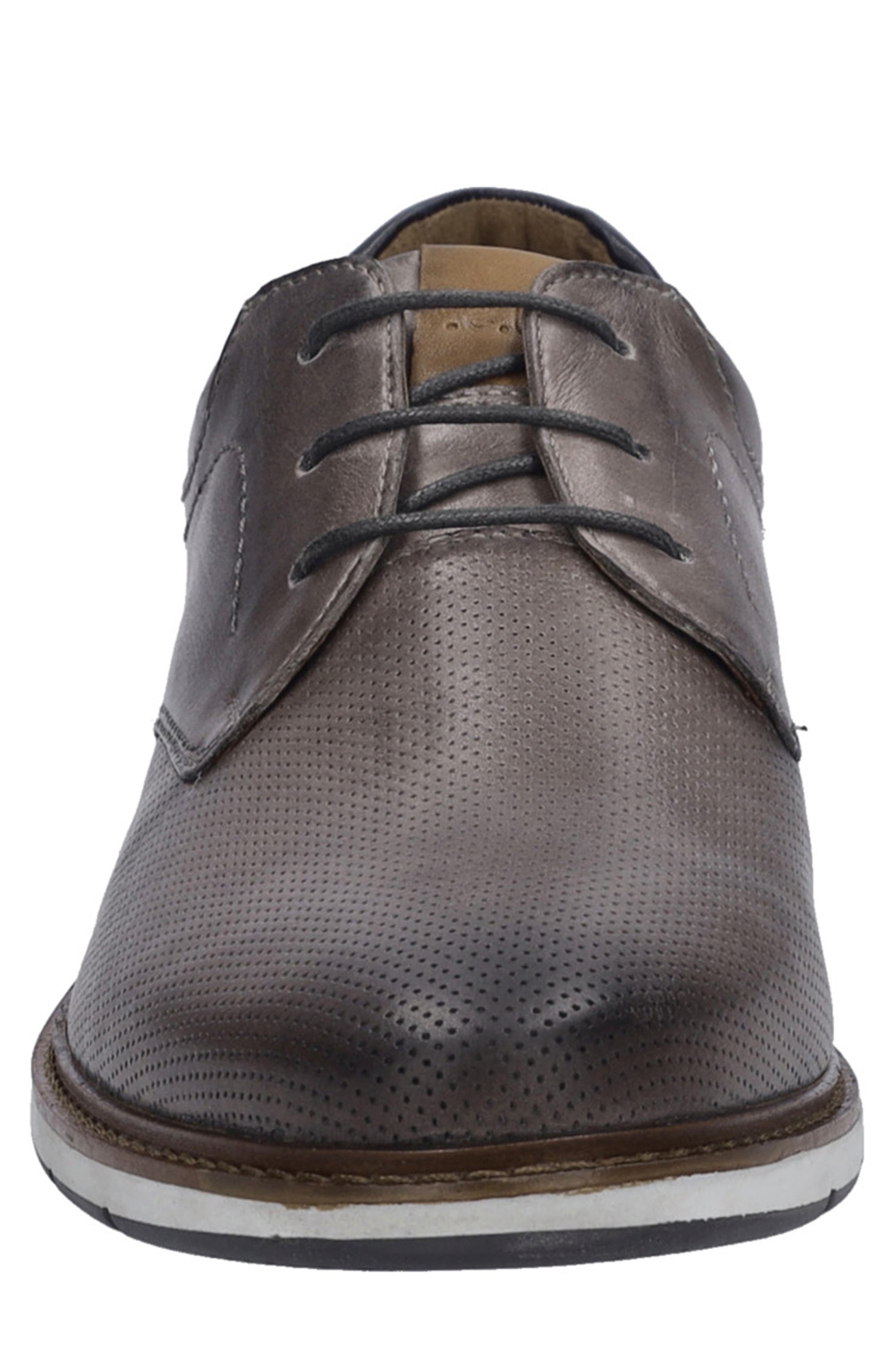 Josef Seibel Stuart 02 Perforated Leather Derby, Alternate, color, Granite