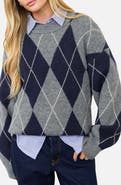 Blu Pepper Oversized Argyle Sweater