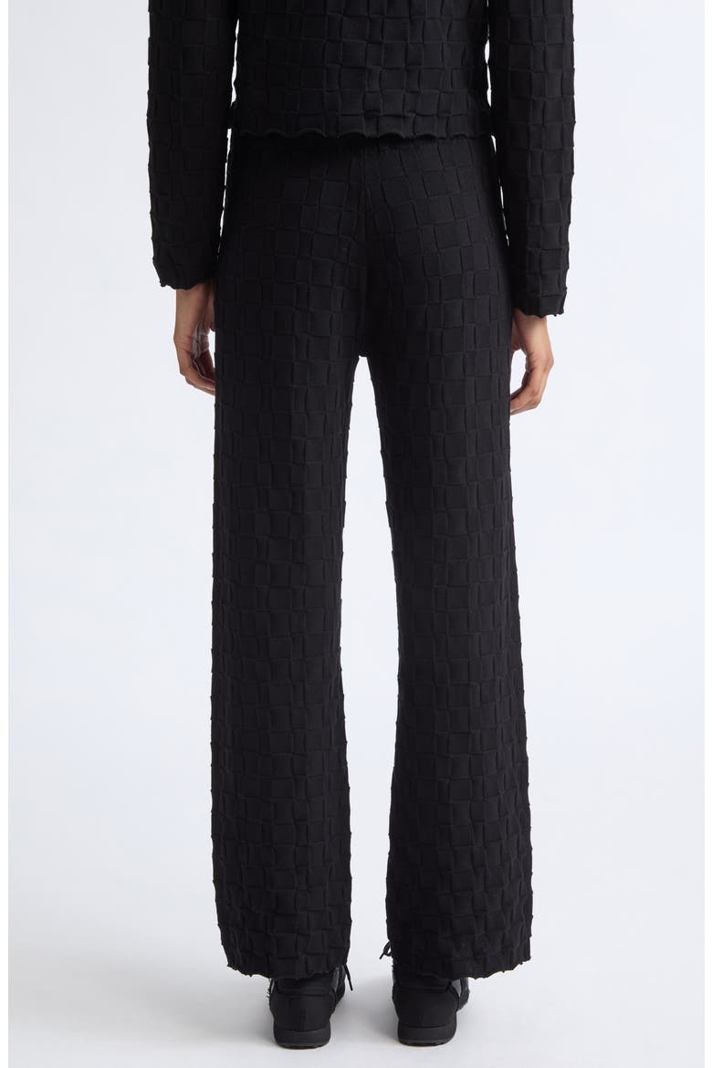Floral Check Organic Cotton Sweater Pants, Alternate, color, BLACK