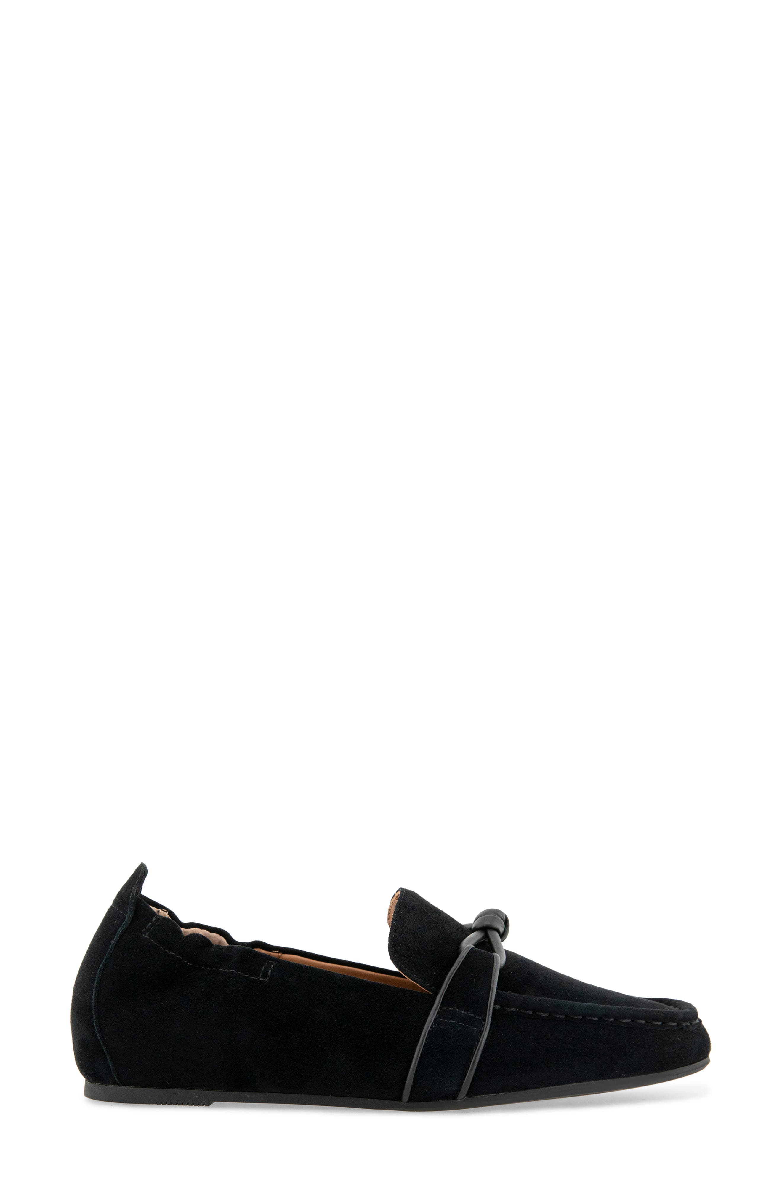 Sophie Knot Loafer, Alternate, color, BLACK SUEDE