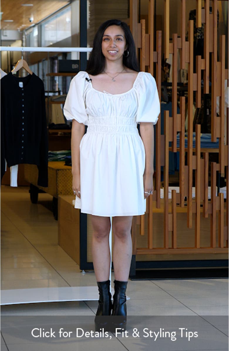 Sophia Shirred Cotton Minidress, sales video thumbnail