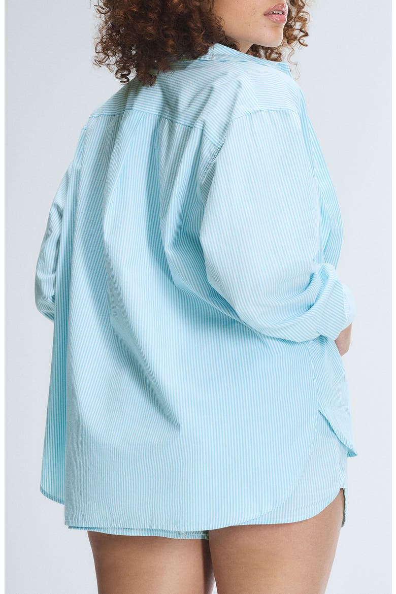 Kickback Casuals Pajama Button-Up Shirt, Alternate, color, BEACHY BLUE LINE BY LINE