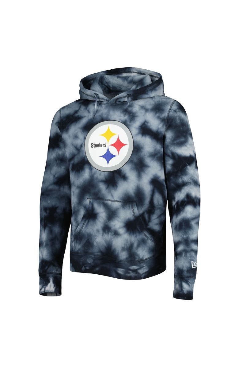 New Era Men's New Era Black Pittsburgh Steelers Team Tie-Dye Pullover Hoodie, Alternate, color, 