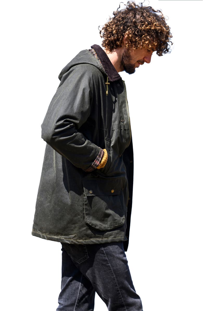 Celtic & Co. British Grown Sleeve Wax Cotton Jacket, Alternate, color, Olive