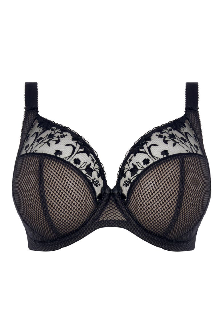 Charley Full Figure Underwire Plunge Bra, Alternate, color, JET