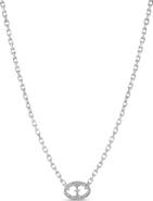 Sheryl Lowe Diamond Puffy Heart Mariner Link Chain