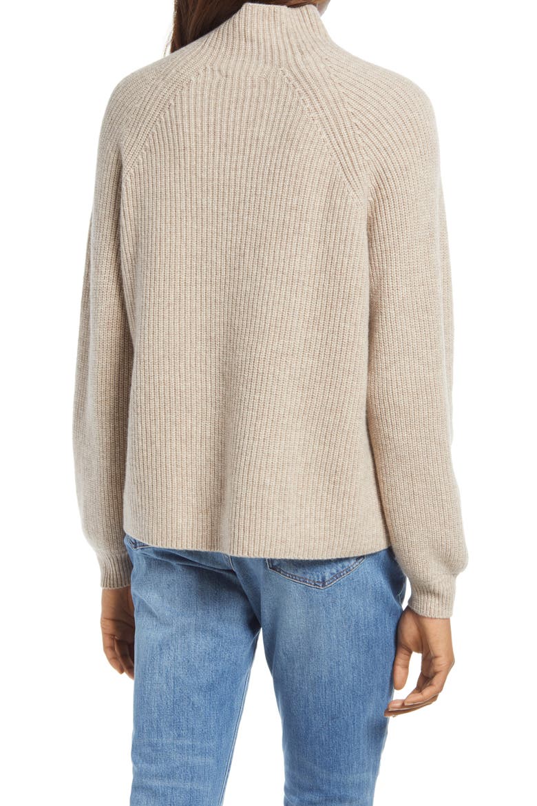 Georges Mock Neck Cashmere Sweater, Alternate, color, OATMEAL