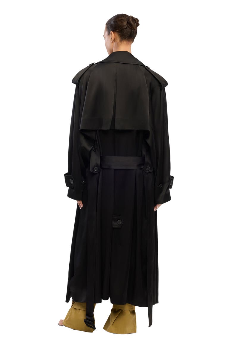 Satin Soft Trench, Alternate, color, BLACK