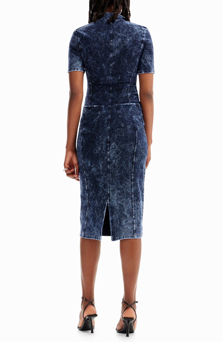 Desigual Zip-Up Denim Dress, Alternate, color, 