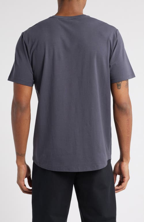Open Edit Crewneck Stretch Cotton T-shirt In Blue